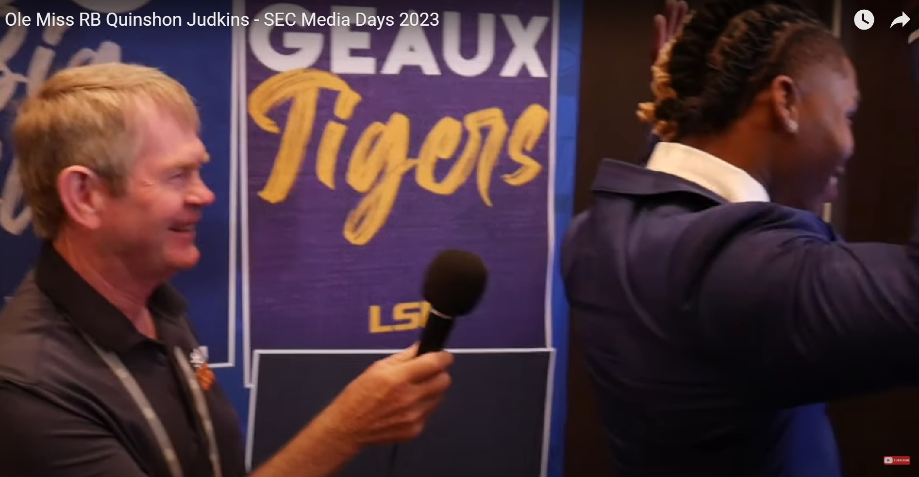 WATCH: Jimmy Hyams talks to Ole Miss RB Quinshon Judkins at #SECMD23