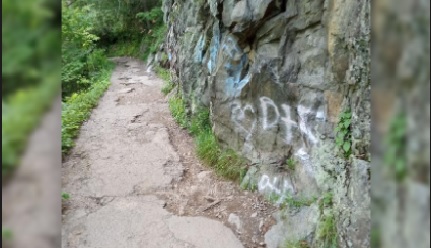 GSMNP Officials Seek Vandal Responsible for Graffiti Along Laurel Falls Trail