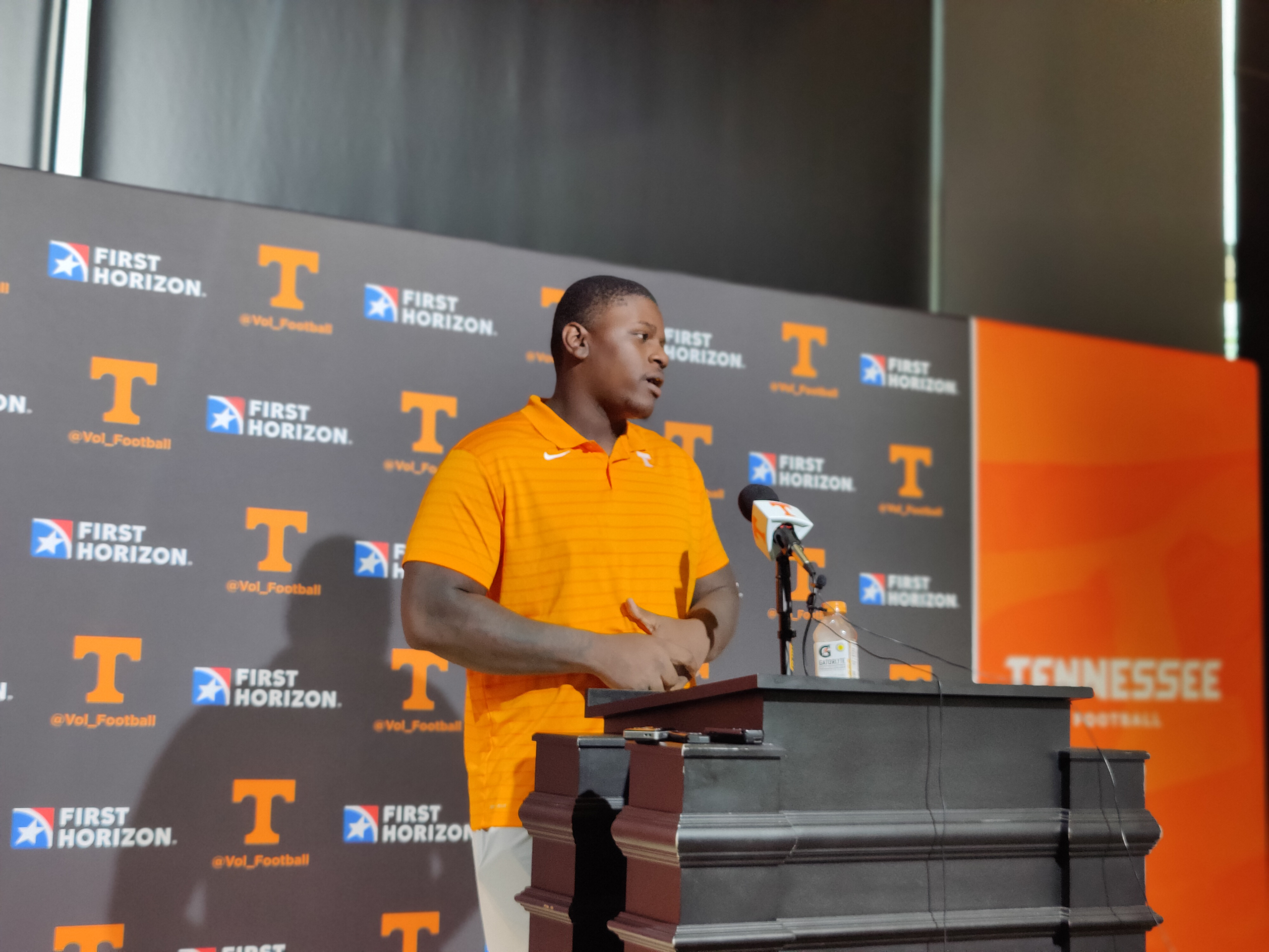 WATCH: Tennessee OL John Campbell Jr. spoke to the media after Day 5 of Fall Camp