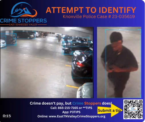 Crime Stoppers is Asking for Your Help to Identify a Man Seen Vandalizing Cars in a Downtown Garage