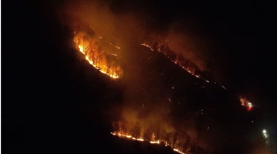 Crews Fighting 130 Acre Windrock Wildfire in Anderson County