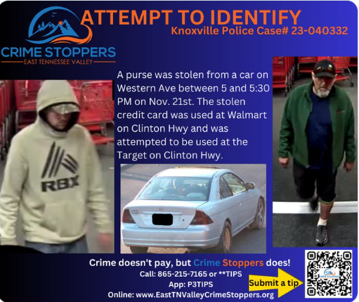 East Tennessee Crime Stoppers is Asking for Help to Find Two Men Suspected of Theft and Credit Card Fraud