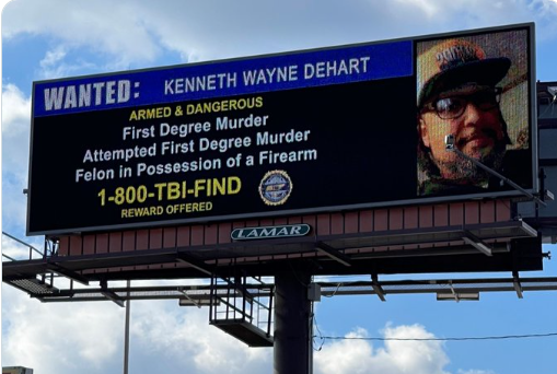 Billboards Up Across the Southeast for Fugitive on TBI’s Most Wanted List, Kenneth Dehart, Jr. who is Wanted in Connection to the Shootings of Two Blount County Deputies – Fatally Wounding Deputy Greg McCowan