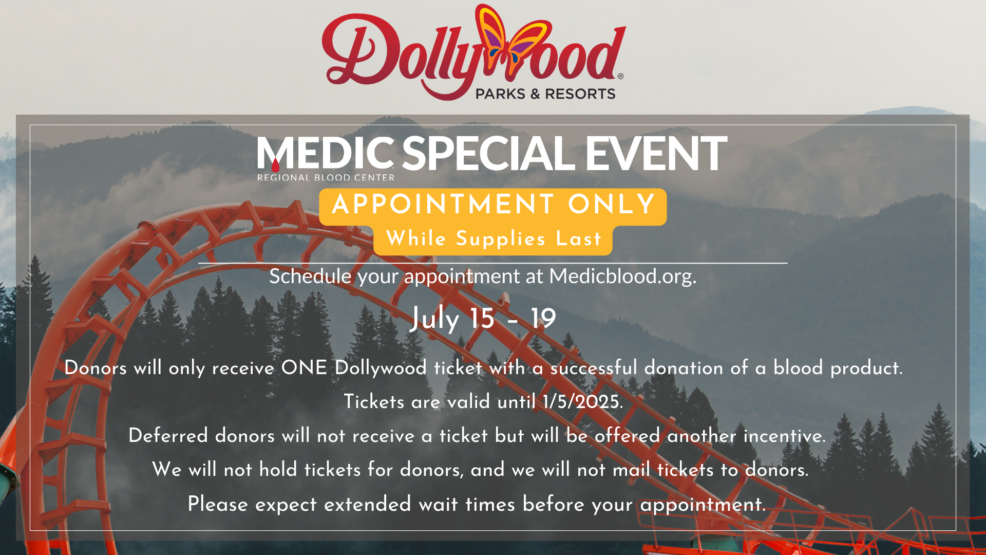 Medic to Offer a Dollywood Ticket for Successful Blood Donors Next Week, An Appointment is Required