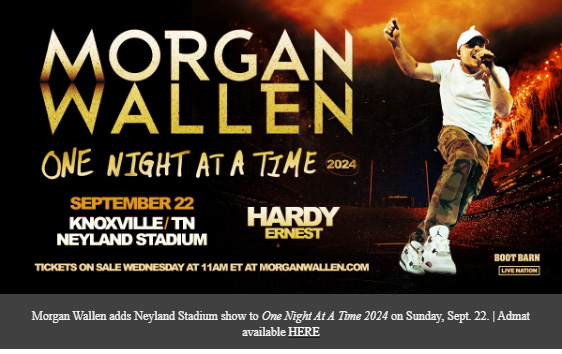 East Tennessee Native and Country Music Superstar Morgan Wallen to Play Neyland Stadium