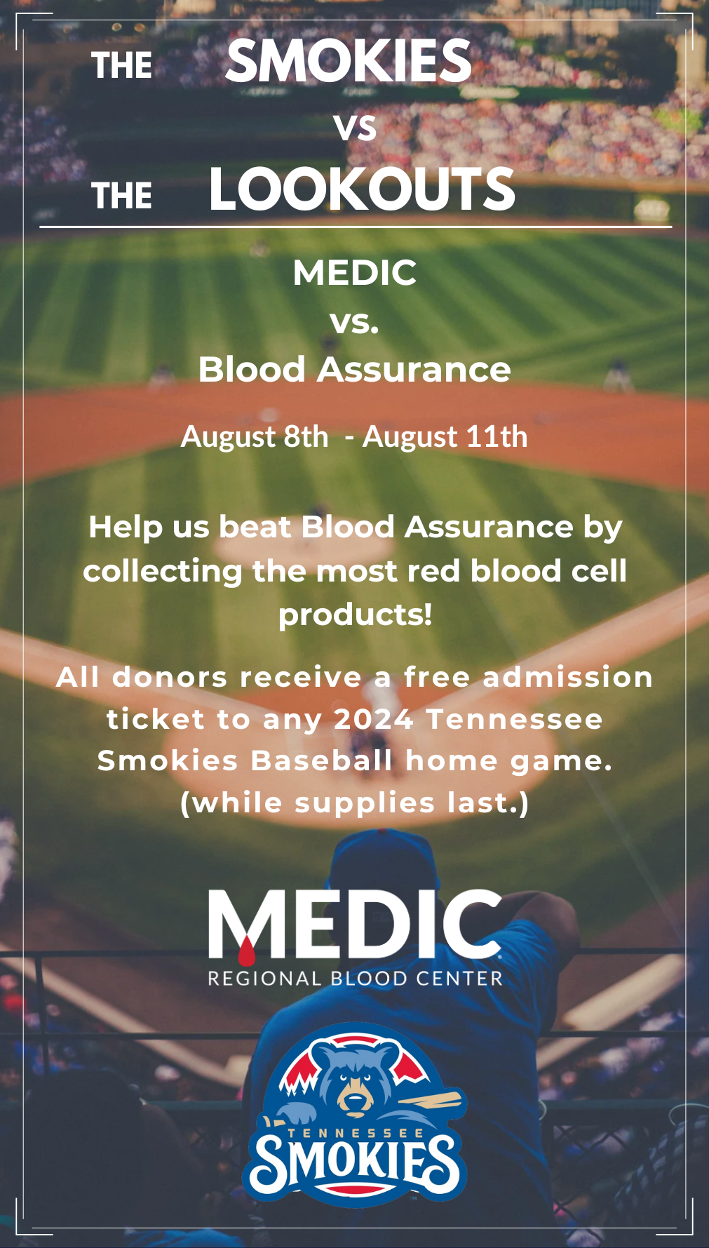 Medic in Competition with Blood Assurance as Smokies Take on Lookouts