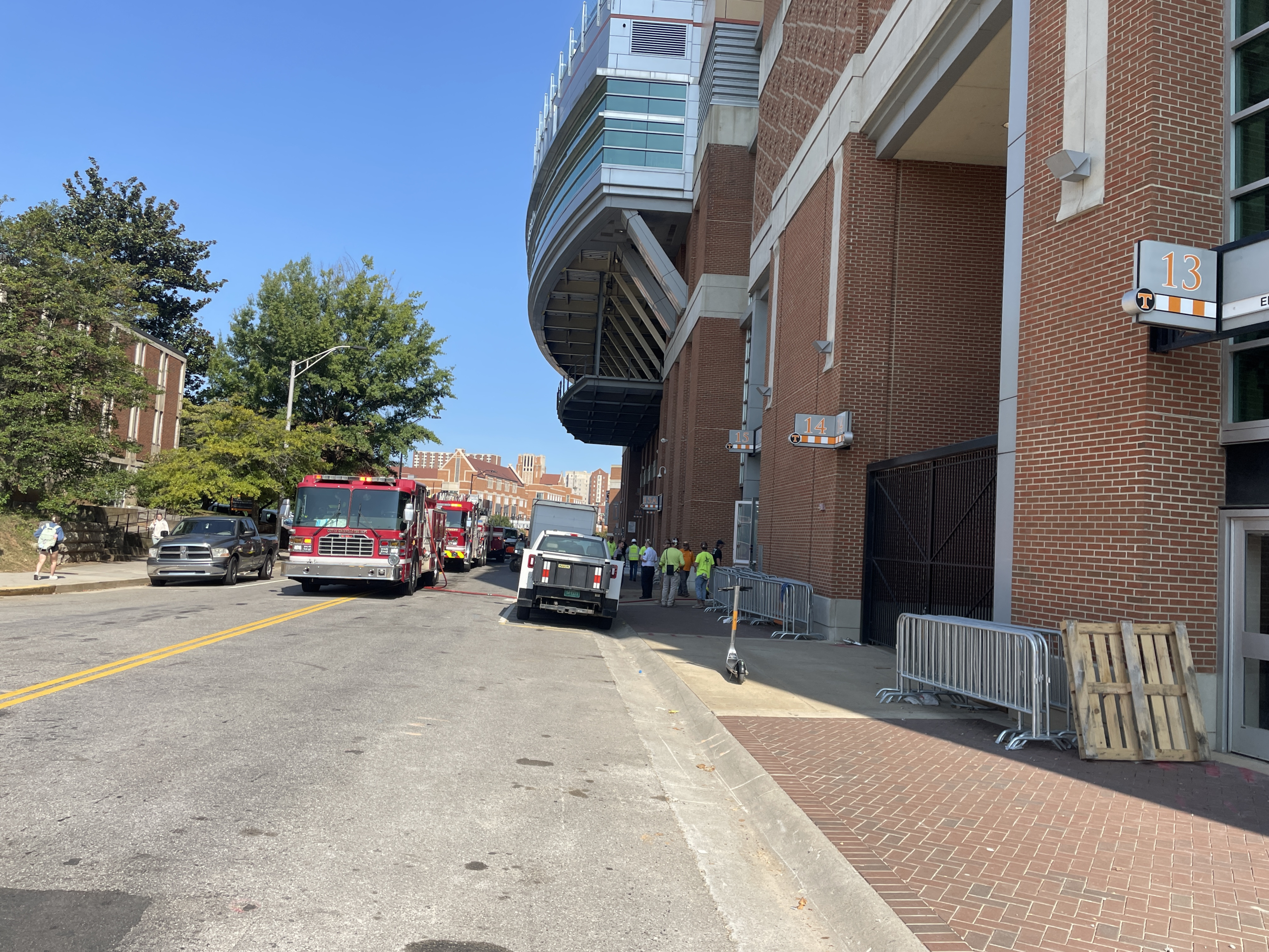 Knoxville Fire Department Puts Out Trash Fire at Neyland Stadium