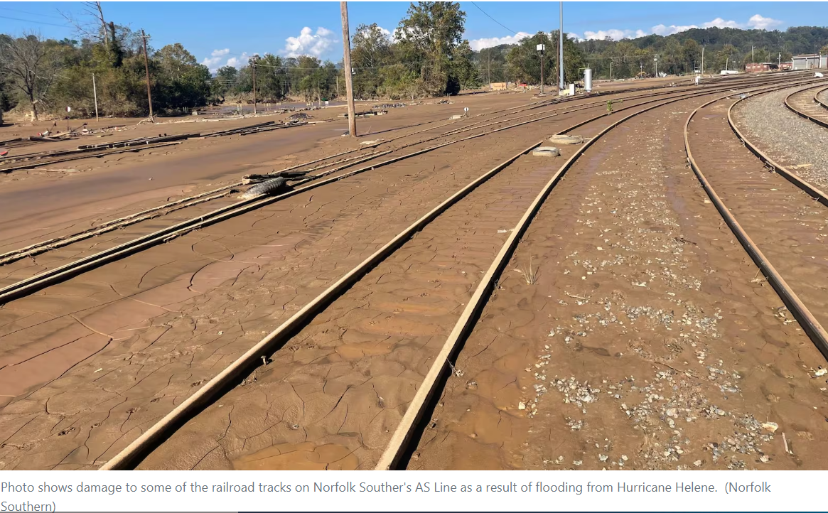 Major Railway Network in East Tennessee Expected to be Closed for Months After Damage from Helene