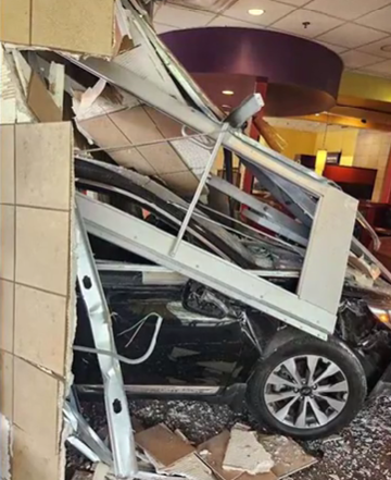 An Investigation is Underway after a SUV Drives Through Panera Bread Restaurant