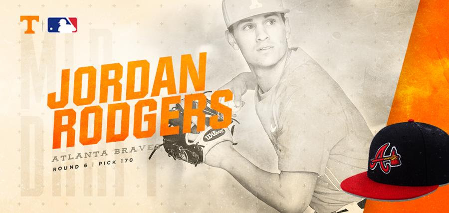 Jordan Rodgers a 6th round pick by Atlanta in MLB Draft