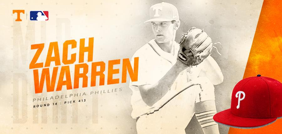 Zach Warren selected in 14th round of MLB Draft by Phillies