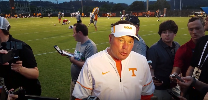 Video – Butch Jones on the freshman OL: “Trey (Smith) is settling in at guard”