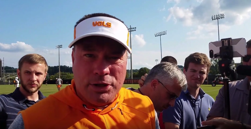 Video – Butch Jones: “We were set to scrimmage on Saturday and we may change that based on where we’re at with the offensive line”