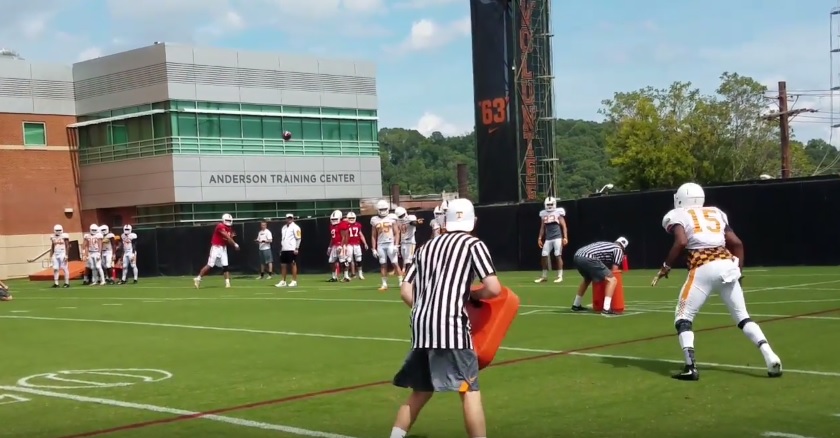 Video – Practice 13: QBs throw to WRs and TEs