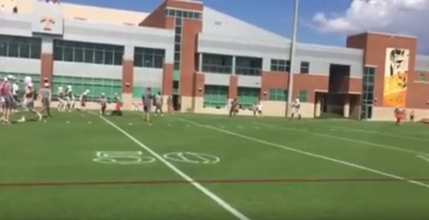 Video from Tennessee practice 15: Passing game with Butch Jones coaching