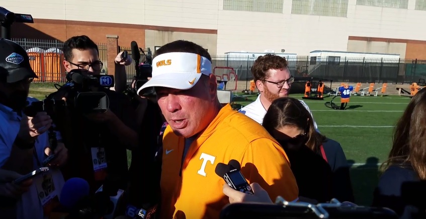 Video – Butch Jones on why Drew Richmond wasn’t at practice, GT prep and good news on Josh Smith