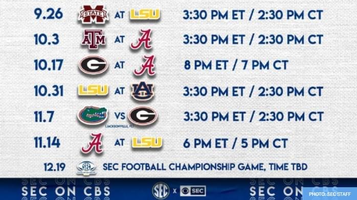 Selected SEC on CBS football games announced; more to be added