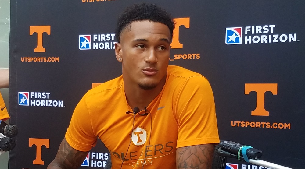 WATCH: Alontae Taylor on Pitt “Great quarterback. I know they have the transfer tight end from Florida, #7. They used him pretty well.”