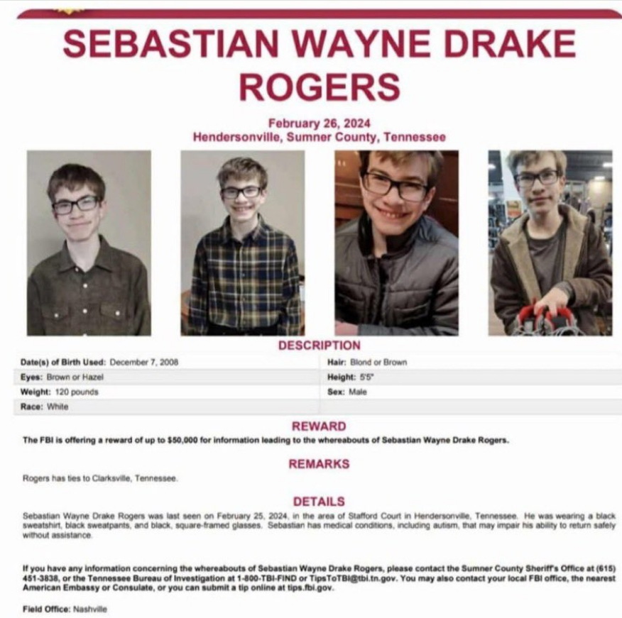The Reward has Risen for Information Leading to a Missing Middle Tennessee Teen, New Photos Released