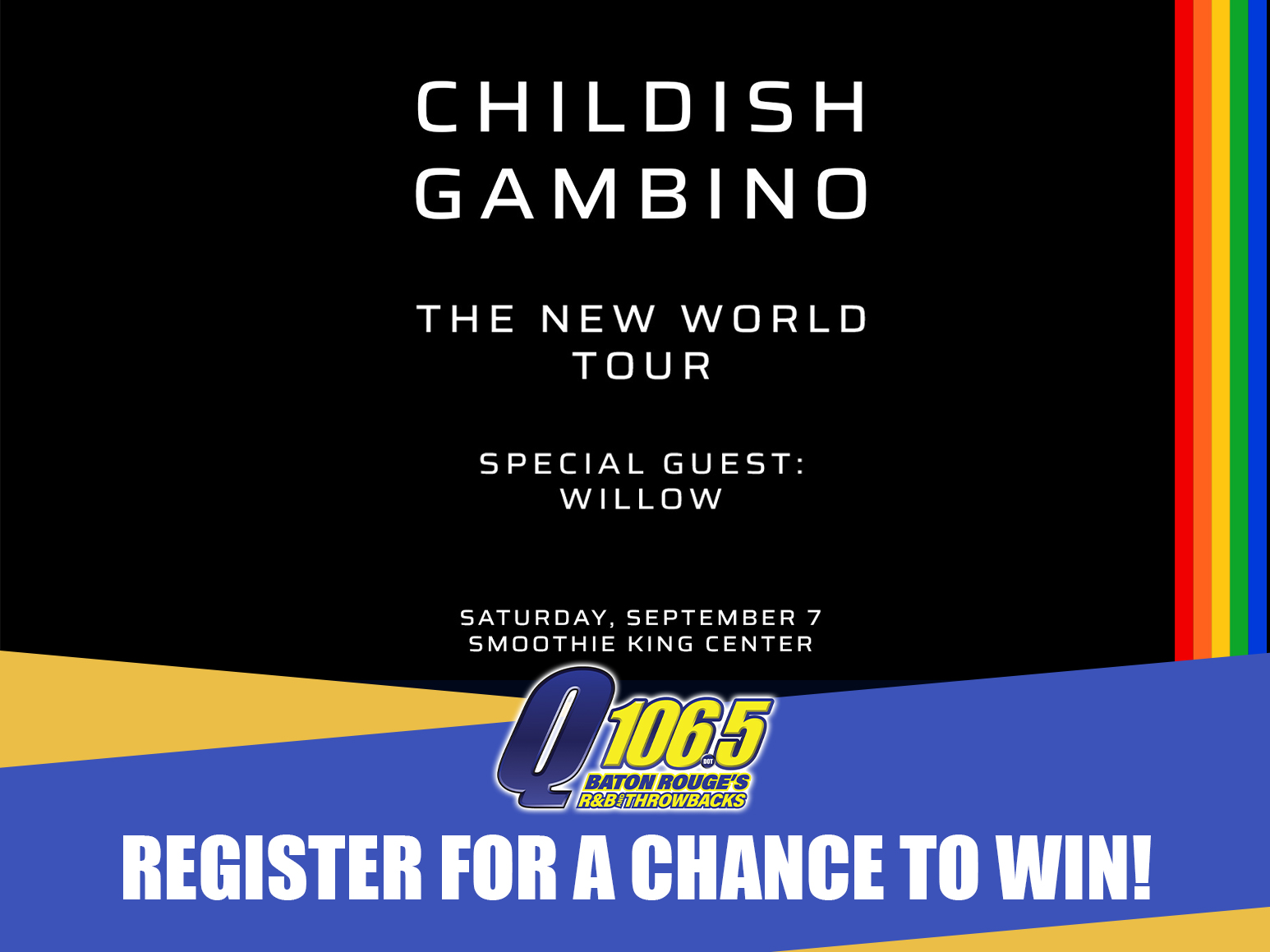 CHILDISH GAMBINO THE NEW WORLD TOUR! KQXLFM