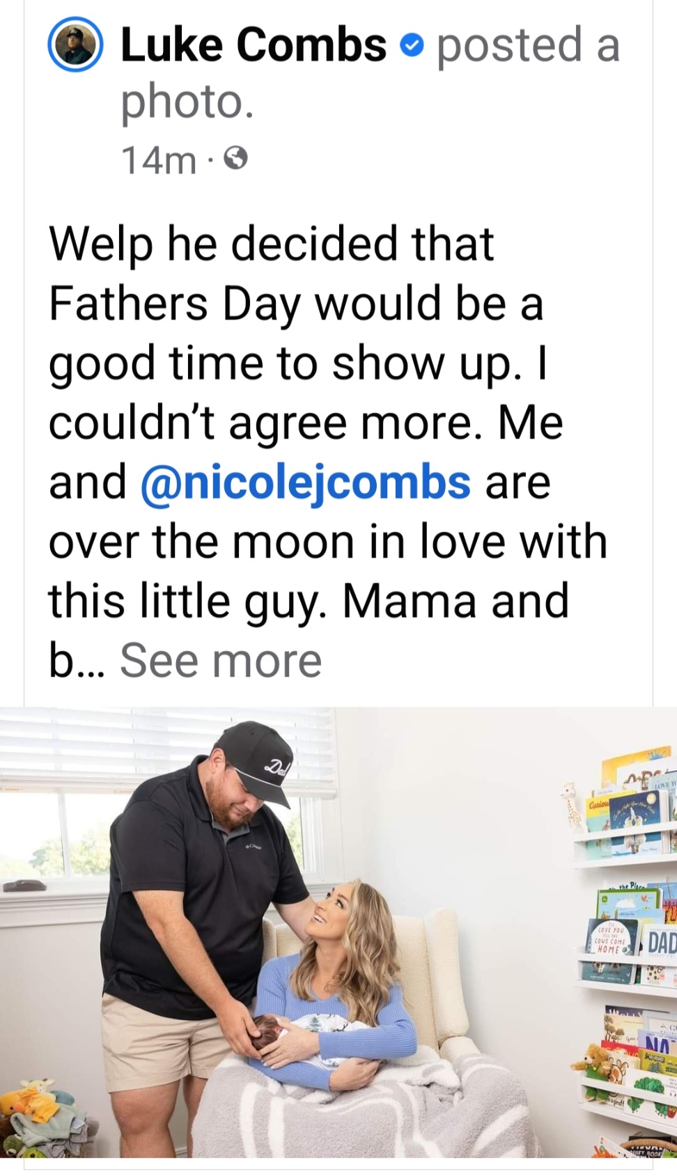 Luke Combs Welcomes Son Tex on Father’s Day