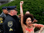 Topless Protester Charges At Bill Cosby As Retrial Begins