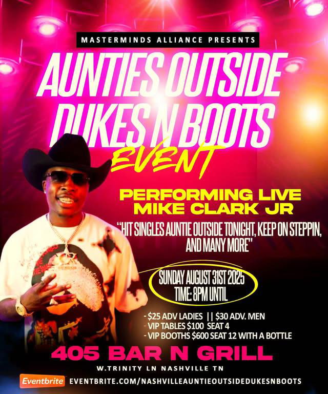 NASHVILLEAUNTIEOUTSIDEDUKESNBOOTS | 405 Billiards | 8.31.25