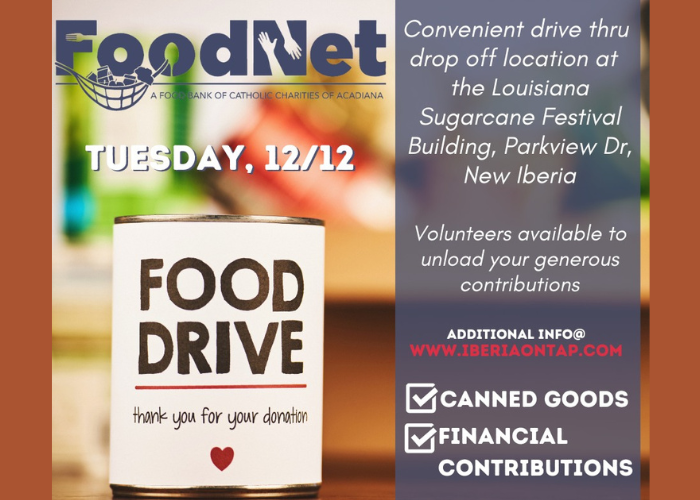 Iberia Parish Food Net Food Drive Set for December 12