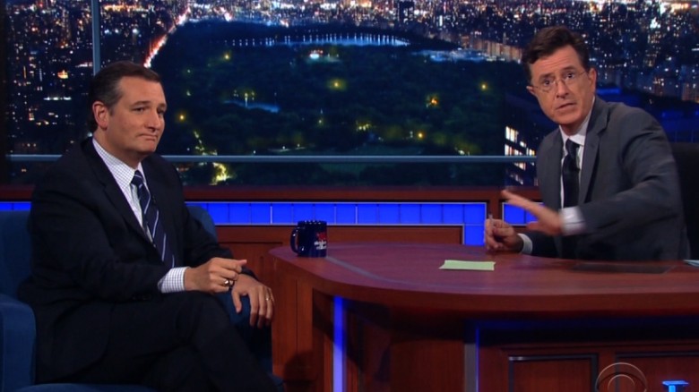 Colbert to audience: Stop booing Ted Cruz