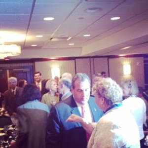 Gov. Chris Christie meets with Polk County Republicans in West Des Moines. 