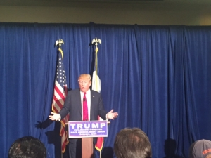 GOP presidential candidate Donald Trump in Dubuque. (photo by Sarah Beckman)