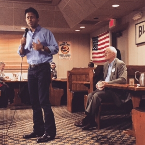 GOP presidential candidate Bobby Jindal speaks at the Westside Conservative Club's breakfast in Urbandale. (photo by Sarah Beckman)