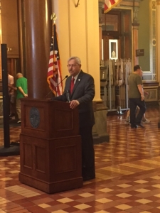 Governor Branstad speaks at the Iowa Environmental Excellence Award ceremony. 