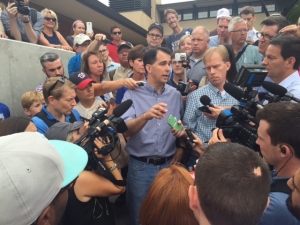 GOP presidential candidate Scott Walker while at the Iowa State Fair. (photo by Sarah Beckman)