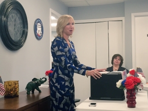 Kelley Paul speaks to the Polk County GOP Women's group earlier this month. (photo by Sarah Beckman)