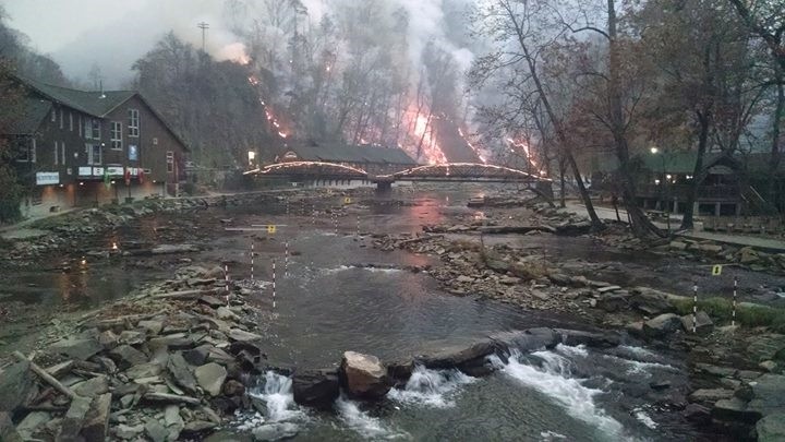 Iconic Nantahala walking bridge on fire – early last week