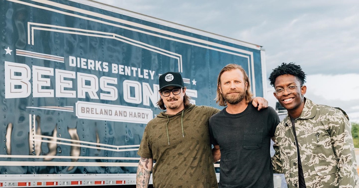 Dierks Bentley, BRELAND, & HARDY are at Number-1 this Week with “Beers On Me”