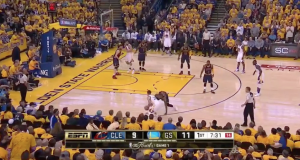 ▶︎ Curry makes Thompson slip, shimmies in celebration