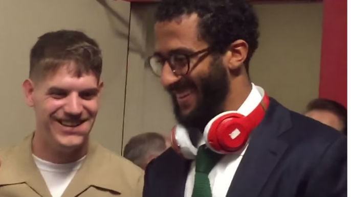 Video emerges of Colin Kaepernick mingling with military personnel