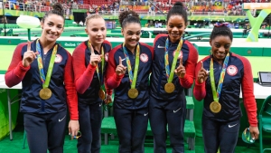 US women win gymnastics gold again