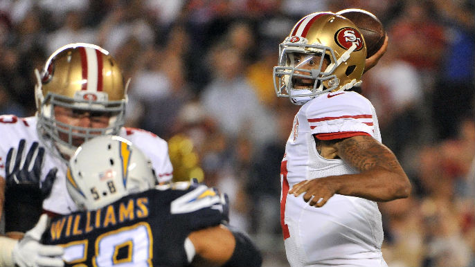 Kaepernick leads two scoring drives; 49ers dominate late for 31-21 win in SD