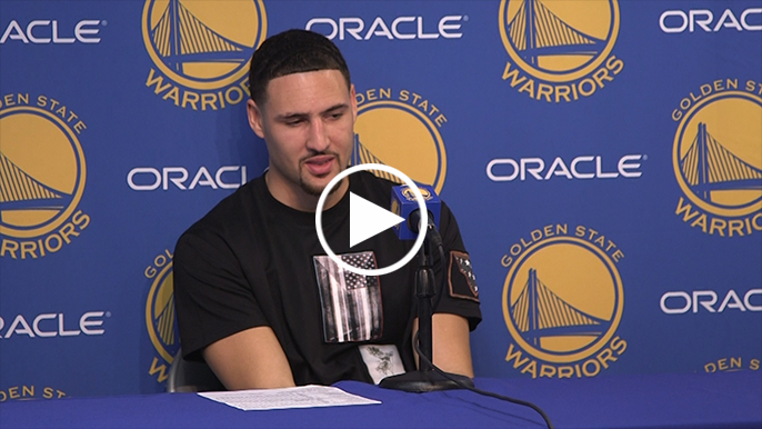 Klay Thompson relives catching fire for first time this season