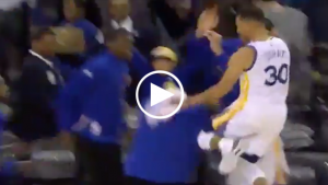 Klay hits ridiculous three, Steph sprints out of the tunnel
