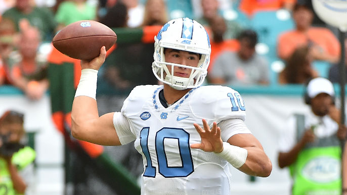 QB Mitch Trubisky is soaring up mock draft boards