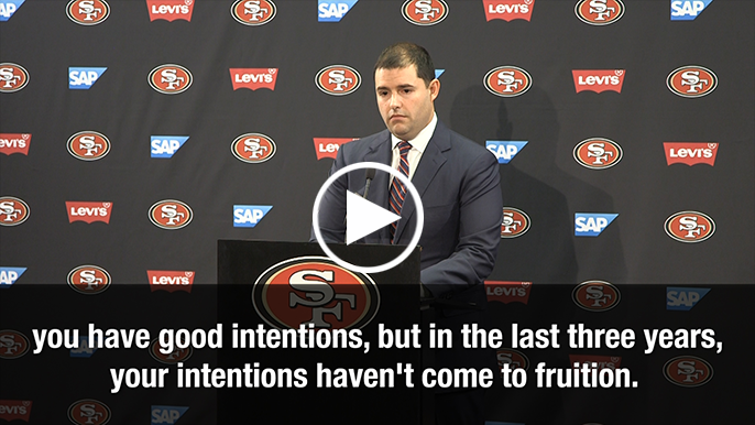 Lowell Cohn and Jed York have a back and forth at press conference