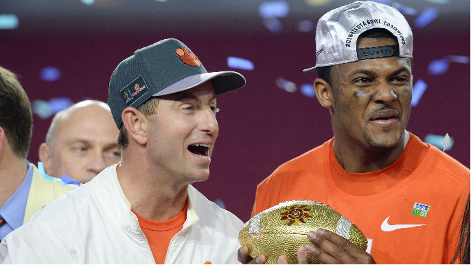 Clemson coach: ‘They pass on DeShaun Watson, they’re passing on Michael Jordan’