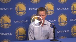 Steve Kerr jokingly updates Kevin Durant’s status for tonight’s game