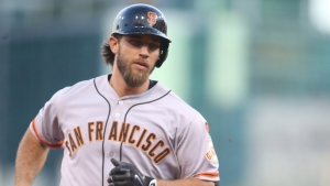 Bumgarner hits laser shot for Giants’ first home run in 2017