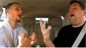 Curry sings carpool karaoke with James Corden