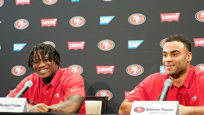 Solomon Thomas learning more about his roommate Reuben Foster